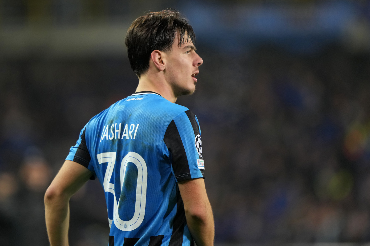 BRUGES, BELGIUM - FEBRUARY 12: Ardon Jashari #30 of Club Brugge KV looks on following his teams 2-1 victory against Atalanta in the UEFA Champions League 2024/25 League Knockout Play-off first leg match at Jan Breydel Stadium on February 12, 2025 in Bruges, Belgium. (Photo by Alex Bierens de Haan/Getty Images)