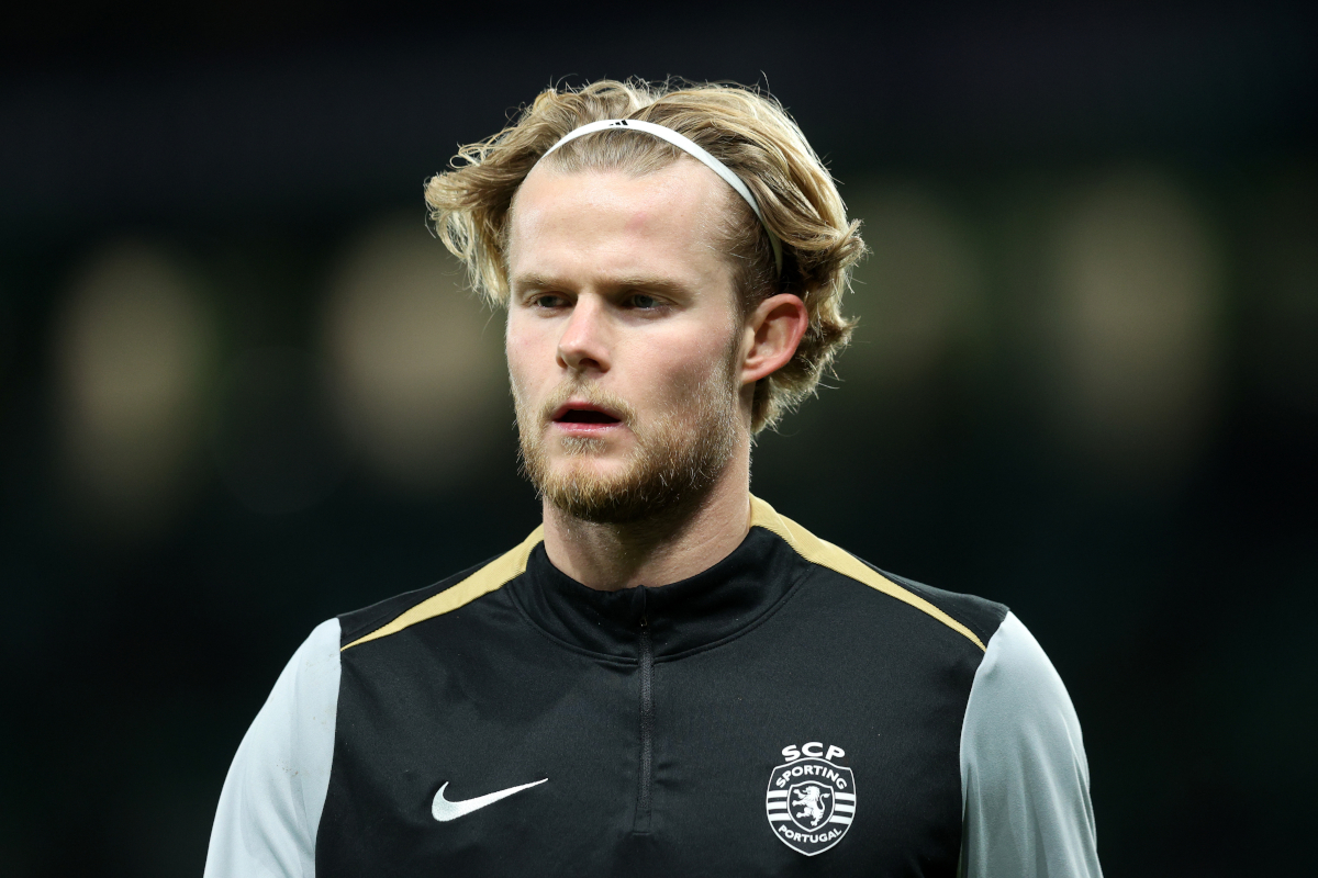 Lisbon, Portugal - January 29: Sports CP Morten Holmando watches Sports Club de Portugal and Bologna FC during the warm-up before the 1909 UEFA Champions League 2024/25 League Phase MD8 match at Estadio Jose Albavaredo on January 29, 2025 in Portugal. (Photo: Carlos Rodrigues/Getty Images)