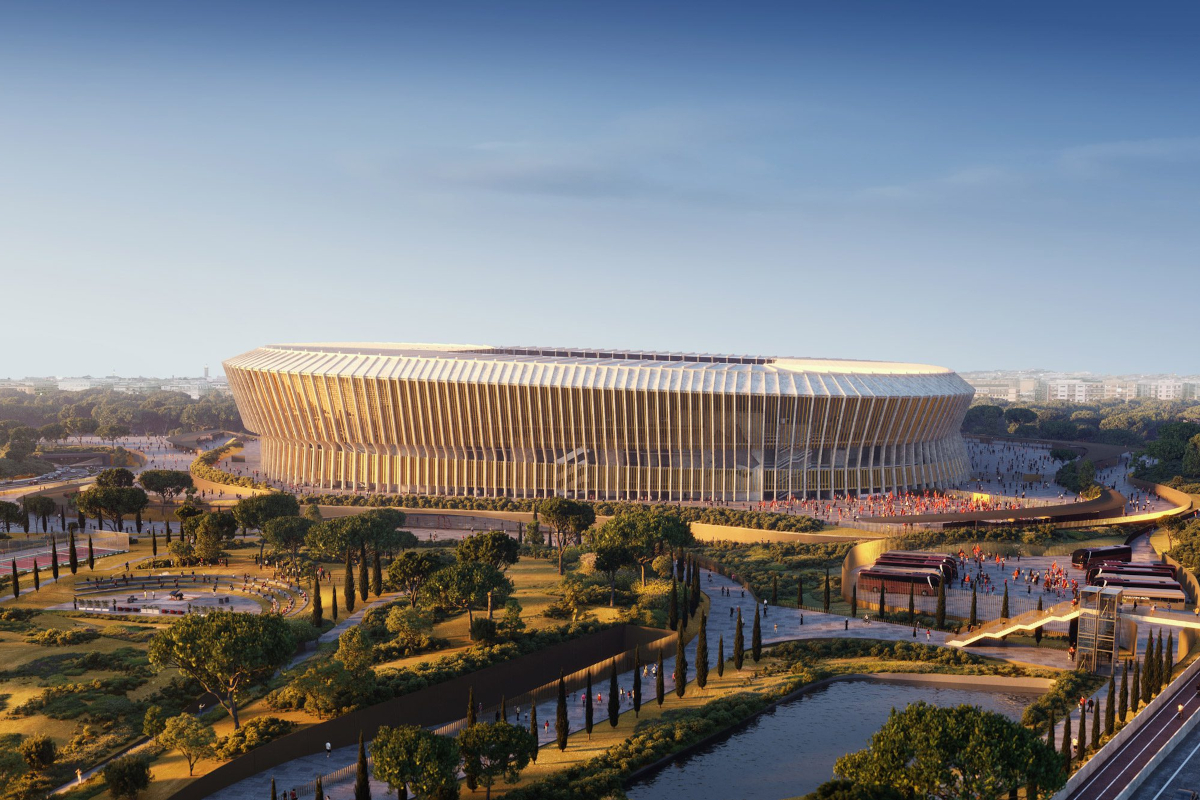 Projeto da Roma para o novo estádio na área de Pietralata