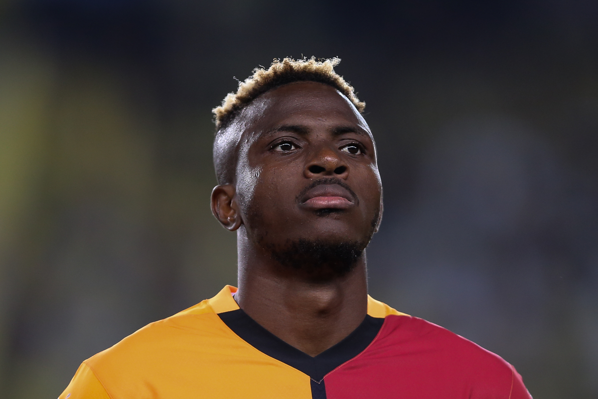 Victor Osimhen of Galatasaray looks on during the Turkish Super big match between Fenerbahce and Galatasaray at Ulker Stadium on September 21, 2024 in Istanbul, Turkey. (Photo by Ahmad Mora/Getty Images)