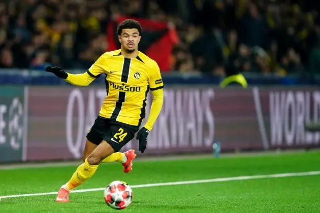 BERN, SWITZERLAND - JANUARY 29: Zachary Athekame of Young Boys controls the ball during the UEFA Champions League 2024/25 League Phase MD8 match between BSC Young Boys and FK Crvena Zvezda at Stadion Wankdorf on January 29, 2025 in Bern, Switzerland. (Photo by Daniela Porcelli/Getty Images) (Milan and Bologna links)