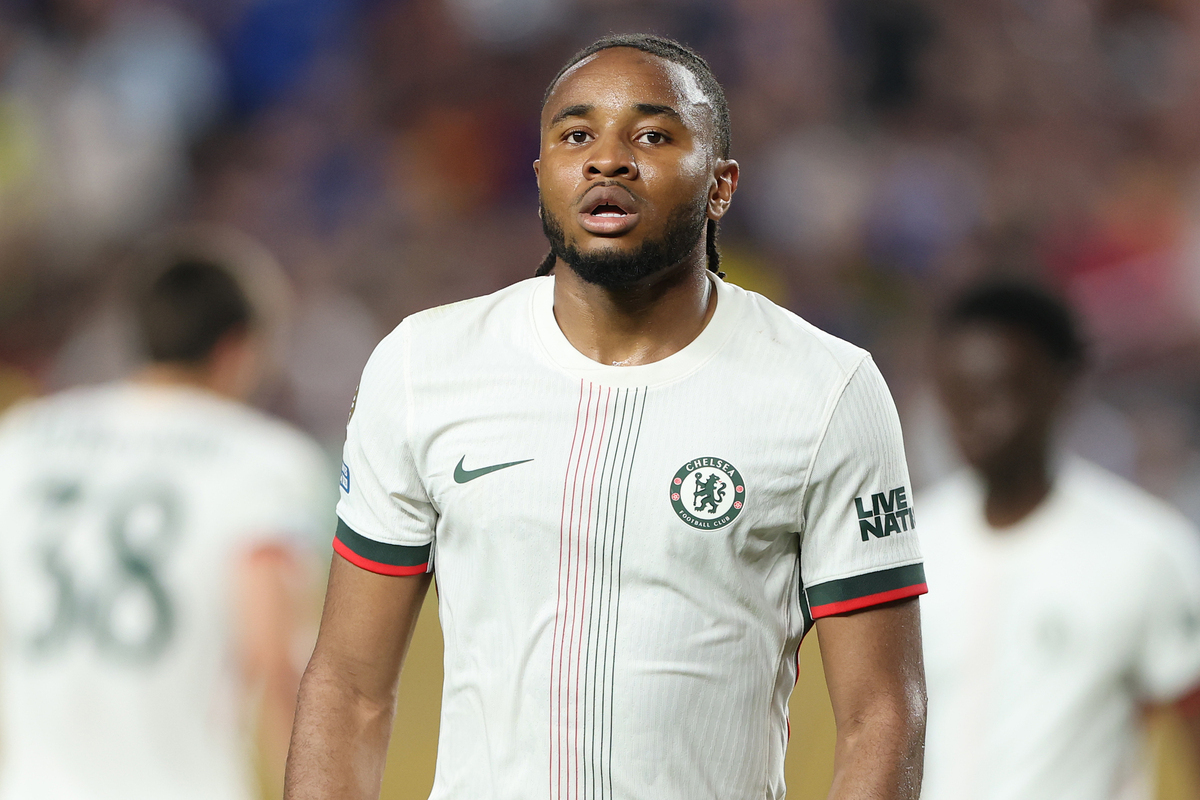 PHILADELPHIA, PENNSYLVANIA - JUNE 24: Christopher Nkunku #18 of Chelsea FC looks on during the FIFA Club World Cup 2025 group D match between Esperance de Tunis and Chelsea FC at Lincoln Financial Field on June 24, 2025 in Philadelphia, Pennsylvania. (Photo by Francois Nel/Getty Images)