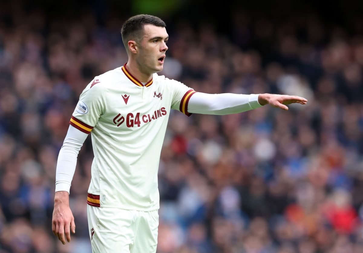 GLASGOW, SCOTLAND - MARCH 01: Lennon Miller of Motherwell is seen during the William Hill Premiership match between Rangers FC and Motherwell FC at Ibrox Stadium on March 01, 2025 in Glasgow, Scotland. (Photo by Ian MacNicol/Getty Images)