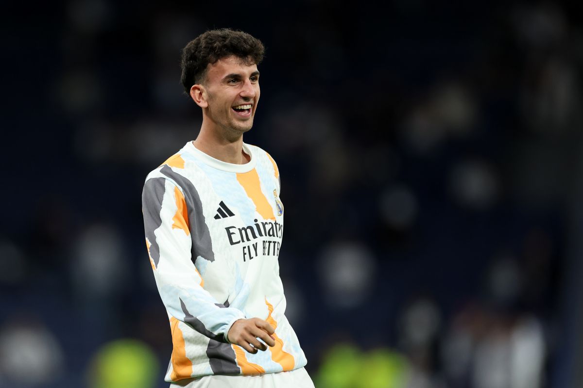 MADRID, SPAIN - MAY 14: Jacobo Ramon of Real Madrid CF reacts prior to the LaLiga match between Real Madrid CF and RCD Mallorca at Estadio Santiago Bernabeu on May 14, 2025 in Madrid, Spain. (Photo by Florencia Tan Jun/Getty Images)