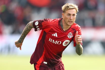 TORONTO, ON - MARCH 15: Federico Bernardeschi #10 of Toronto FC runs during the first half of a game against Chicago Fire FC at BMO Field on March 15, 2025 in Toronto, Ontario, Canada. (Photo by Vaughn Ridley/Getty Images)