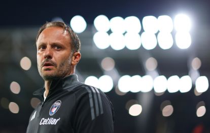BERGAMO, ITALY - AUGUST 24: Alberto Gilardino, Head Coach of Pisa SC looks on during the Serie A match between Atalanta BC and Pisa SC at Gewiss Stadium on August 24, 2025 in Bergamo, Italy. (Photo by Francesco Scaccianoce/Getty Images)