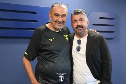 Gennaro Gattuso meets Lazio coach Maurizio Sarri (sslazio)