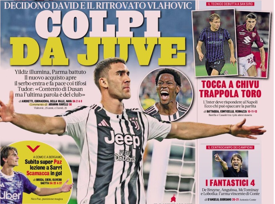 Today’s Papers – Juventus coups, super Nico Paz