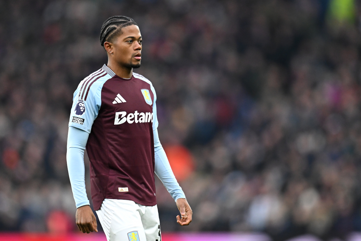 BIRMINGHAM, ENGLAND - JANUARY 04: Leon Bailey of Aston Villa in action during the Premier League match between Aston Villa FC and Leicester City FC at Villa Park on January 04, 2025 in Birmingham, England. (Photo by Michael Regan/Getty Images)
