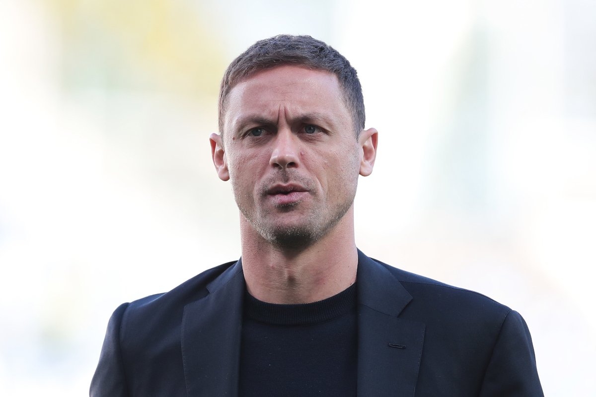 BERGAMO, İTALYA - 24 NİSAN: AS Roma'dan Nemanja Matic, 24 Nisan 2023'te İtalya'nın Bergamo kentindeki Gewiss Stadyumu'nda Atalanta BC ile AS Roma arasında oynanan Serie A maçı öncesinde sahaya çıkıyor. (Fotoğraf: Emilio Andreoli/Getty Images)