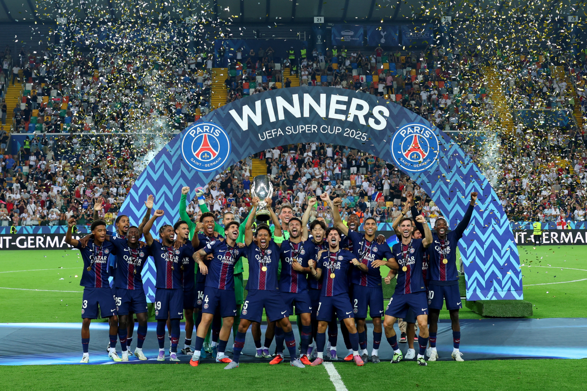 'Tottenham followed Frank's ideas to the letter' in Super Cup defeat to PSG UDINE, ITALY - AUGUST 13: Marquinhos of Paris Saint-Germain lifts the UEFA Super Cup Trophy after his team's victory in the UEFA Super Cup 2025 match between Paris Saint-Germain and Tottenham Hotspur at Stadio Friuli on August 13, 2025 in Udine, Italy. (Photo by Francesco Scaccianoce/Getty Images)