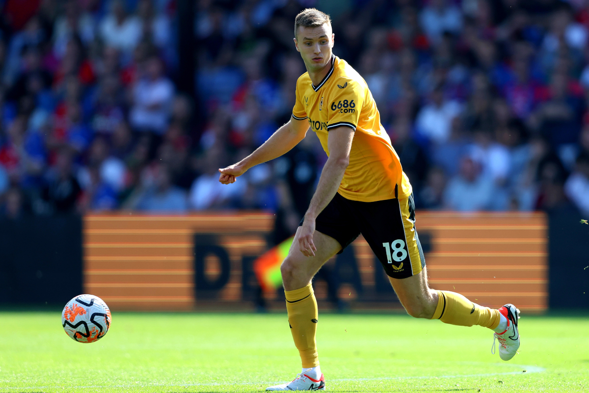 LONDON, ENGLAND - SEPTEMBER 03: Sasa Kalajdzic of Wolverhampton Wanderers, a target for Cremonese, in action during the Premier League match between Crystal Palace and Wolverhampton Wanderers at Selhurst Park on September 03, 2023 in London, England. (Photo by Tom Dulat/Getty Images)