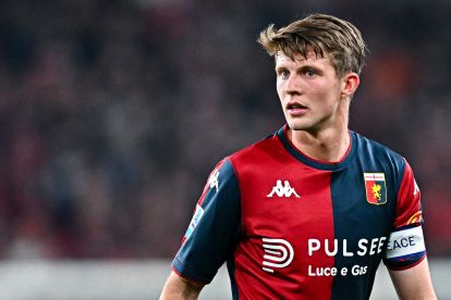 GENOA, ITALY - APRIL 4: Morten Frendrup of Genoa looks on during the Serie A match between Genoa and Udinese at Stadio Luigi Ferraris on April 4, 2025 in Genoa, Italy. (Photo by Simone Arveda/Getty Images)
