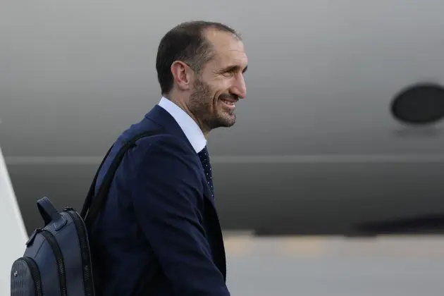 LEWISBURG, WEST VIRGINIA - JUNE 14: Former Juventus and Italian national team defender Giorgio Chiellini arrives at the airport prior to the official FIFA Club World Cup 2025 on June 14, 2025 in Lewisburg, West Virginia. (Photo by Michael Owens/Getty Images)