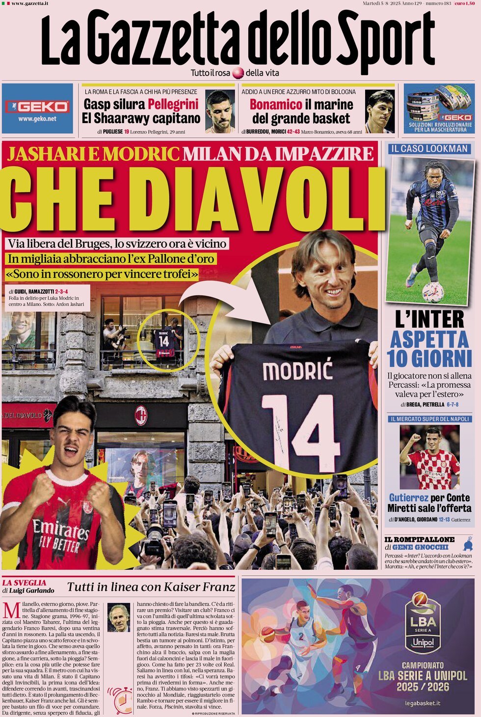 Capa La Gazzetta dello Sport