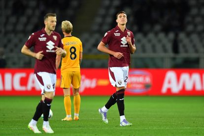 TURIN, ITALY - SEPTEMBER 25: Cesare Casadei of Torino FC celebrates after scoring the opening goal during the Coppa Italia match between Torino and Pisa at Stadio Olimpico on September 25, 2025 in Turin, Italy. (Photo by Valerio Pennicino/Getty Images)