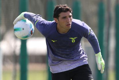 ROME, ITALY - JULY 21: Christos Mandas of SS Lazio in action during the SS Lazio training session at Formello sport centre on July 21, 2025 in Rome, Italy. (Photo by Paolo Bruno/Getty Images)