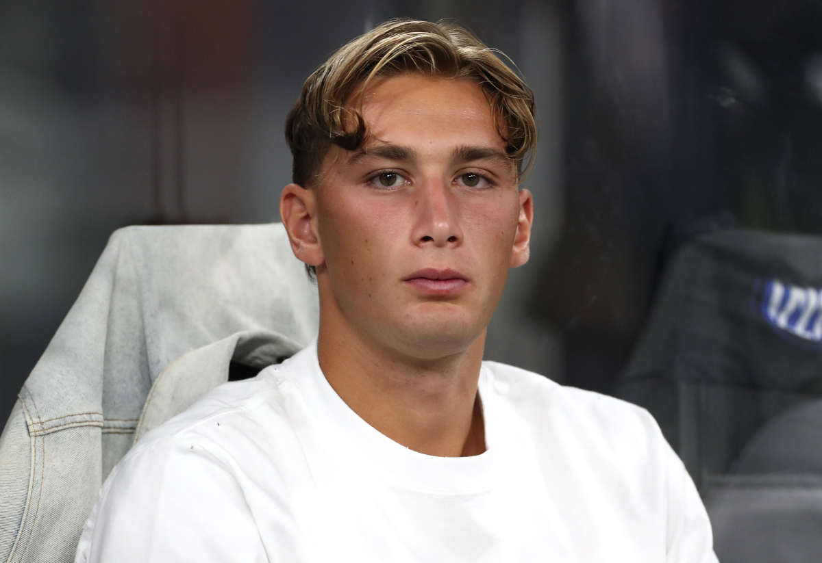 Milão, Itália - 28 de agosto: Pio Esposito, do FC Internazonal, está assistindo ao FC Innerzional no Estádio Maya em 25 de agosto de 2025 em Milão, na Itália, e na Serie na frente da Serie FC. (Foto de Marco Luzani/Getty Fig.)