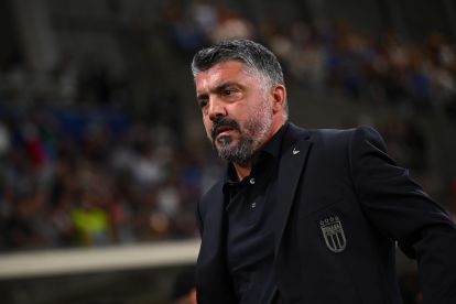 BERGAMO, ITALIA - 05 SEPTEMBER: Pelatih Gennaro Gattuso dari Italia menyaksikan pertandingan kualifikasi Piala Dunia FIFA 2026 antara Italia dan Estonia di Stadio di Bergamo pada 05 September 2025 di Bergamo, Italia. (Foto oleh Mattia Ozbot/Getty Images)