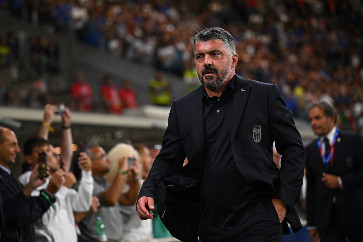 O treinador Gennaro Gattuso da Itália antes do jogo das eliminatórias da Copa do Mundo FIFA 2026.