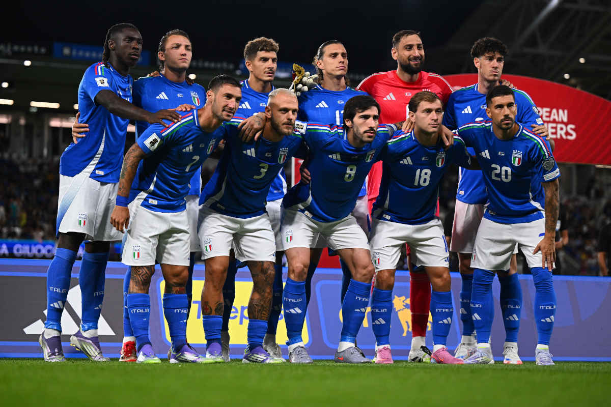 Formación de la selección italiana antes del partido contra Estonia