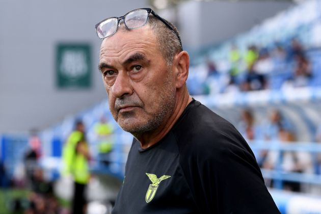 SASSUOLO, ITALY - SEPTEMBER 14: Maurizio Sarri head coach of SS Lazio during the Serie A match between US Sassuolo Calcio and SS Lazio at Mapei Stadium Citta del Tricolore on September 14, 2025 in Sassuolo, Italy. (Photo by Alessandro Sabattini/Getty Images)