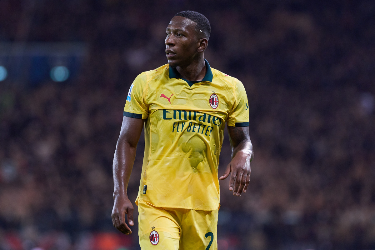 UDINE, ITALY - SEPTEMBER 20: Pervis Estupinan of AC Milan looks on during the Serie A match between Udinese Calcio and AC Milan at Stadio Friuli on September 20, 2025 in Udine, Italy. (Photo by Emmanuele Ciancaglini/Getty Images)