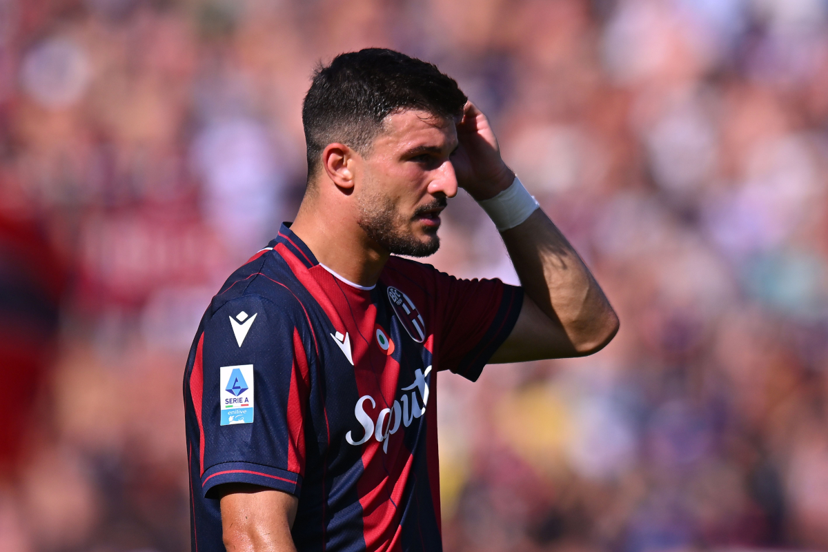 Riccardo Orsolini of Bologna FC during the Serie A match between Bologna FC 1909 and Genoa CFC at Renato Dall'Ara Stadium on September 20, 2025 in Bologna, Italy. (Photo by Alessandro Sabattini/Getty Images)