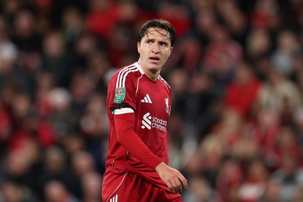 Federico Chiesa do Liverpool durante o jogo da Carabao Cup contra o Southampton.