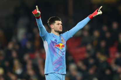 Illan Meslier del Leeds United durante la partita contro il Watford