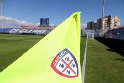 CAGLIARI, ITALY - OCTOBER 19:  A detailed view of the corner flag inside the stadium prior to the Serie A match between Cagliari Calcio and Bologna FC 1909 at Stadio Sant'Elia on October 19, 2025 in Cagliari, Italy. (Photo by Enrico Locci/Getty Images)