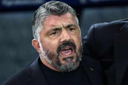 UDINE, ITALY - OCTOBER 14: Gennaro Gattuso, Head Coach of Italy, sings the Italian national anthem prior to the FIFA World Cup 2026 qualifier match between Italy and Israel at Stadio Friuli on October 14, 2025 in Udine, Italy. (Photo by Marco Luzzani/Getty Images)