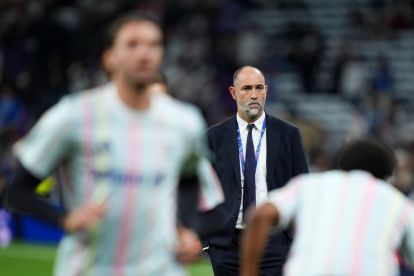 MADRID, SPAIN - OCTOBER 22: Igor Tudor, Head Coach of Juventus, looks on prior to the UEFA Champions League 2025/26 League Phase MD3 match between Real Madrid C.F. and Juventus at Estadio Santiago Bernabeu on October 22, 2025 in Madrid, Spain. (Photo by Angel Martinez/Getty Images)