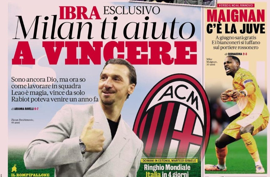 Today’s Papers – Ibrahimovic « aidera l’AC Milan à gagner » mais la Juve se jette sur Maignan