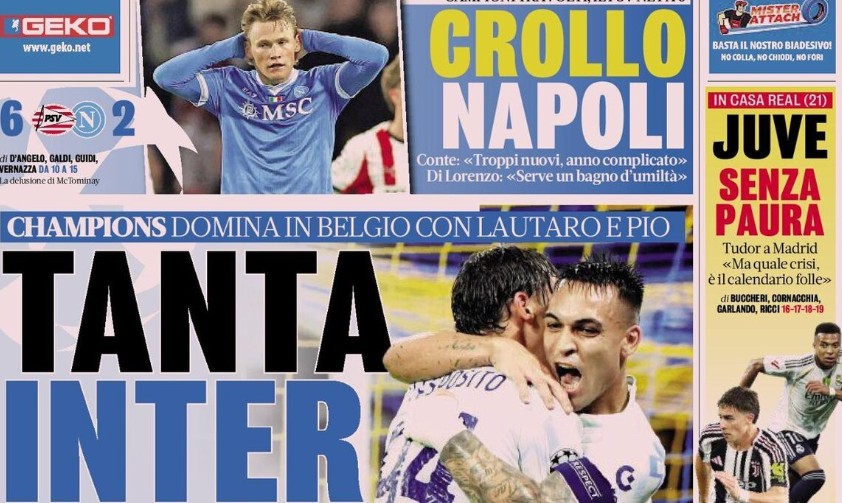 Today’s Papers – Napoli collapse, Chivu on fire, Tudor against everyone