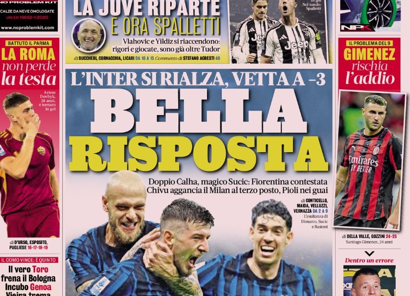 Today’s Papers – Inter’s reaction and Spalletti’s turn at Juventus