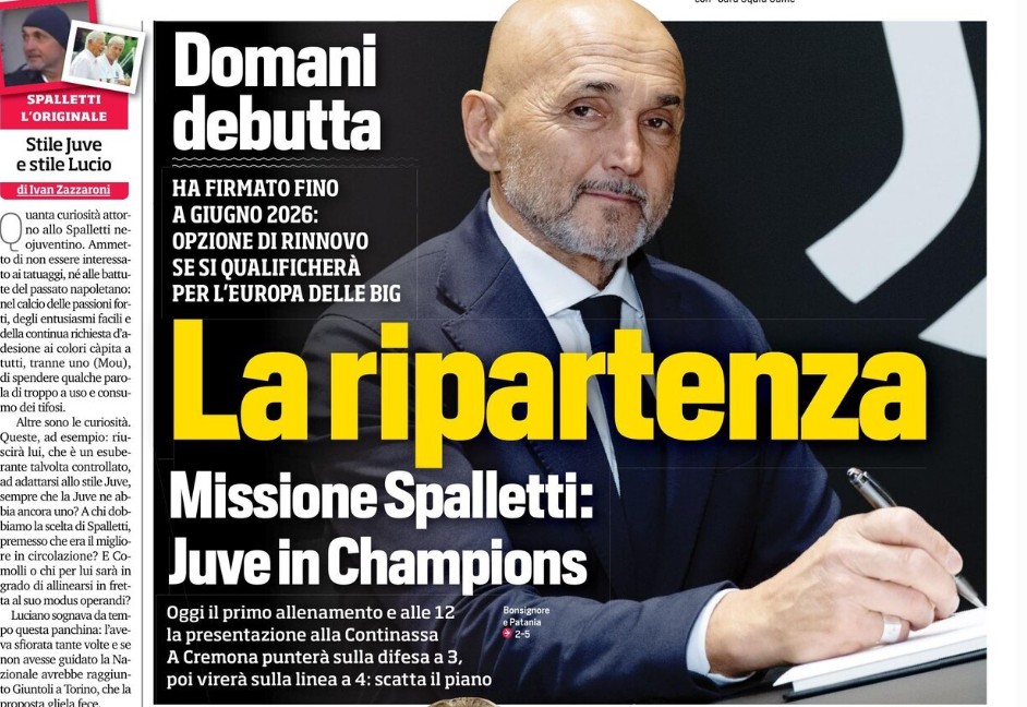 Today’s Papers – Spalletti’s Juventus, Chivu’s Inter magic