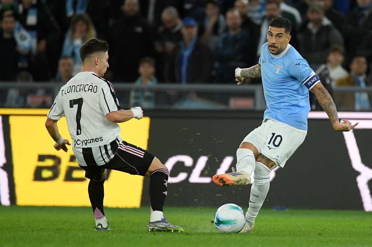 ROME, ITALY - OCTOBER 26: Mattia Zaccagni of SS Lazio in action during the Serie A match between SS Lazio and Juventus FC at Stadio Olimpico on October 26, 2025 in Rome, Italy. (Photo by Marco Rosi - SS Lazio/Getty Images)