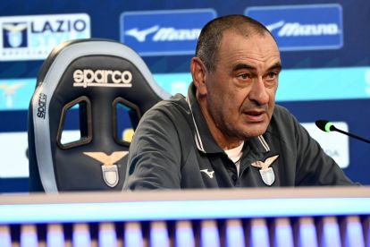 ROME, ITALY - SEPTEMBER 13: SS Lazio head coach Maurizio Sarri attends during the press conference at the Formello sport Cemntre on September 13, 2025 in Rome, Italy.  (Photo by Marco Rosi - SS Lazio/Getty Images)