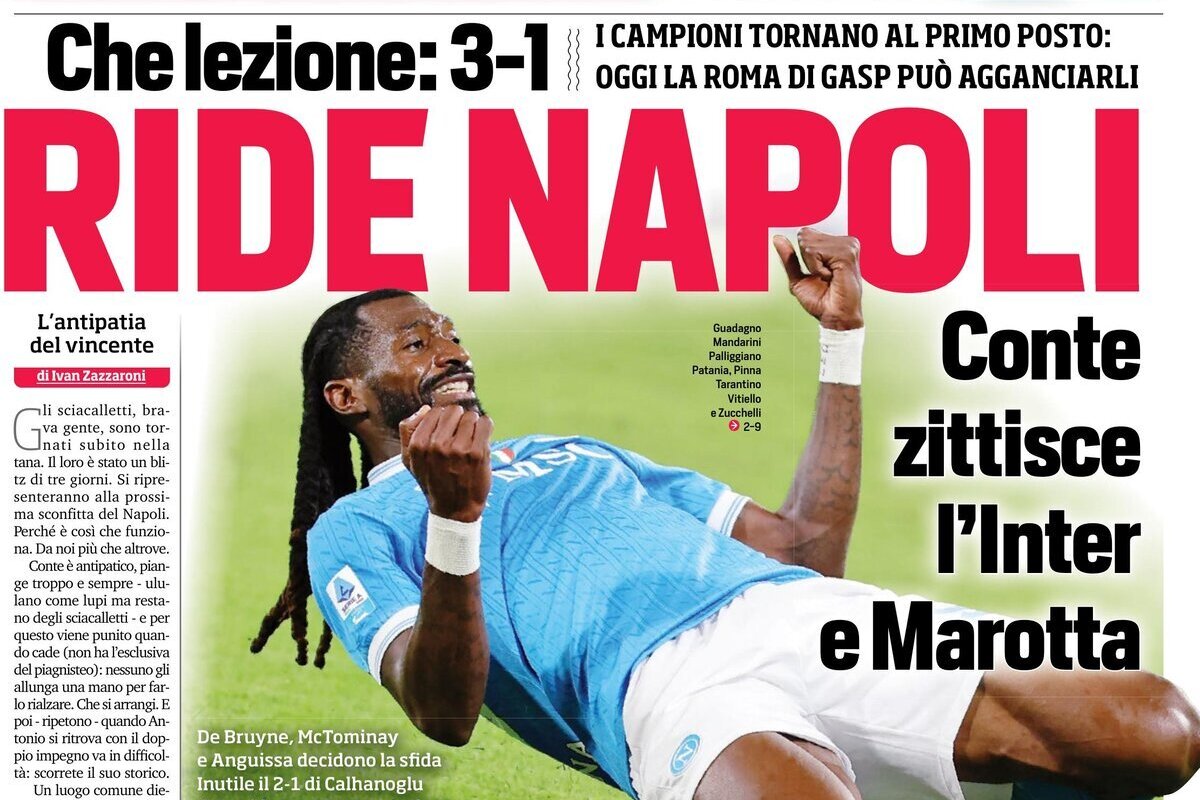 Today’s Papers: Napoli silence Inter, Tudor not afraid