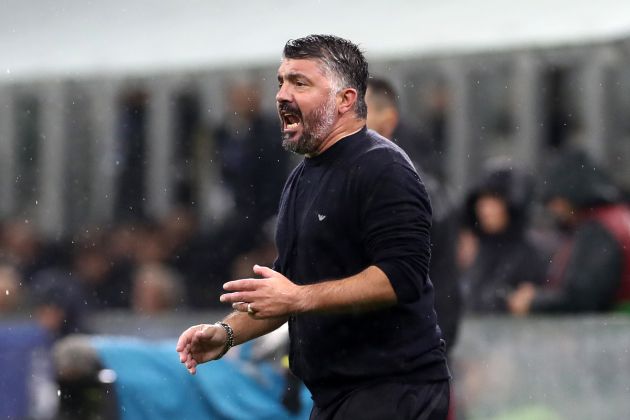 MILAN, ITALY - NOVEMBER 16: Gennaro Gattuso, Head Coach of Italy, issues instructions during the FIFA World Cup 2026 qualifier match between Italy and Norway at San Siro Stadium on November 16, 2025 in Milan, Italy. (Photo by Marco Luzzani/Getty Images)