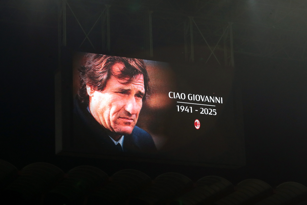 'AC Milan must gain self belief , Roma deserved early lead' in 1-0 result MILAN, ITALY - NOVEMBER 02: A general as the LED screen displays a tribute in memory of former Italian football manager and player Giovanni Galeone prior to the Serie A match between AC Milan and AS Roma at Giuseppe Meazza Stadium on November 02, 2025 in Milan, Italy. Former Italian football manager and player Giovanni Galeone passed away on the 2nd of November 2025. (Photo by Marco Luzzani/Getty Images)