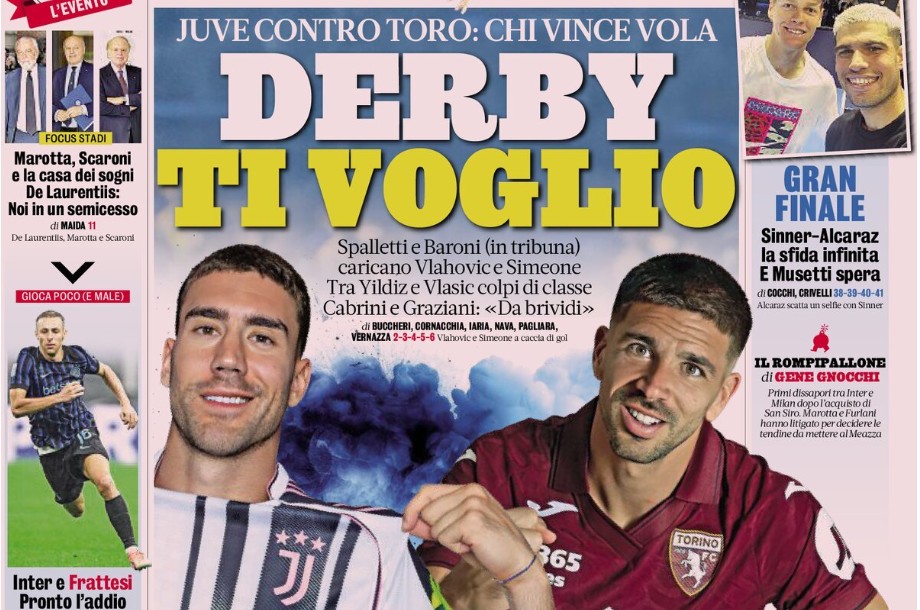 Today’s Papers – Juventus and Torino want the derby, Milan for the top spot