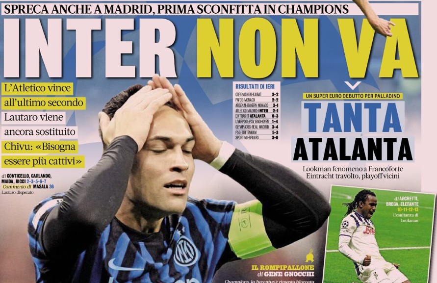 Today’s Papers – Wasteful Inter, Spalletti the Juventus optimiser