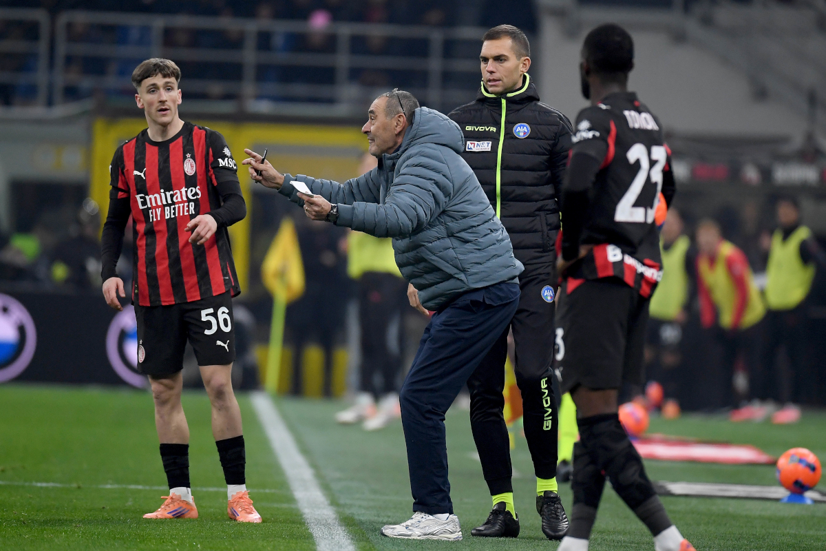 MILAN, ITALY - NOVEMBER 29: SS Lazio head coach Maurizio Sarri during the Serie A match between AC Milan and SS Lazio at Giuseppe Meazza Stadium on November 29, 2025 in Milan, Italy. (Photo by Marco Rosi - SS Lazio/Getty Images)