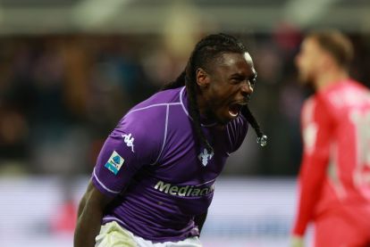 FLORENCE, ITALY - NOVEMBER 22: Moise Kean of ACF Fiorentina reacts during the Serie A match between ACF Fiorentina and Juventus FC at Artemio Franchi on November 22, 2025 in Florence, Italy. (Photo by Gabriele Maltinti/Getty Images)