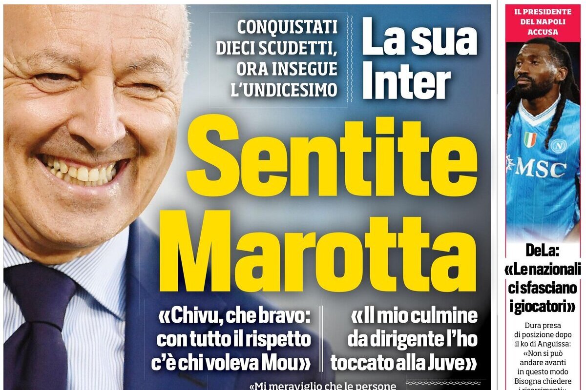 Today’s Papers: Marotta talks, De Laurentiis fury, Bremer running