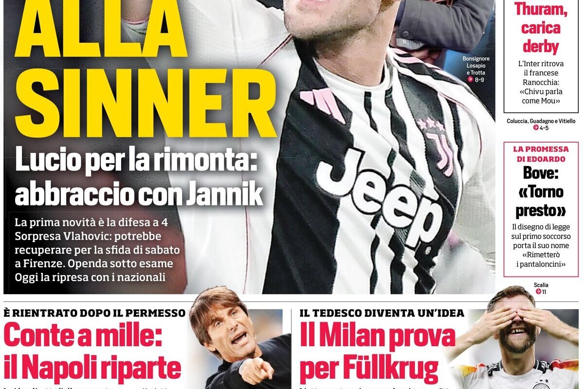 Today’s Papers: Conte returns, Milan like Füllkrug, Xhaka opportunity