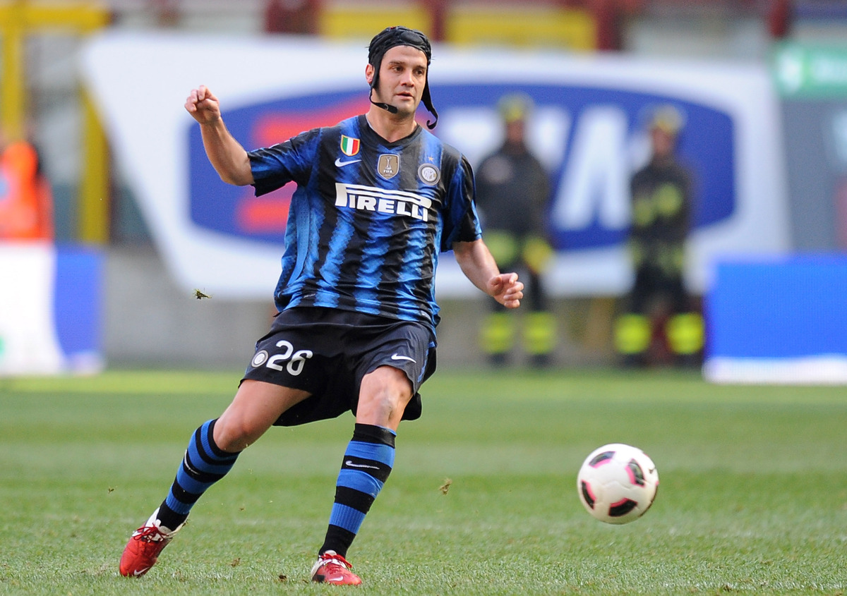 MILAN, ITALY - MARCH 20:  Cristian Chivu of Inter Milan in action during the Serie A match between FC Internazionale Milano and Lecce at Stadio Giuseppe Meazza on March 20, 2011 in Milan, Italy.  (Photo by Tullio M. Puglia/Getty Images)