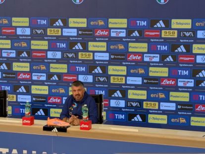 Italy coach Gennaro Gattuso during a press conference at Coverciano on November 10, 2025.